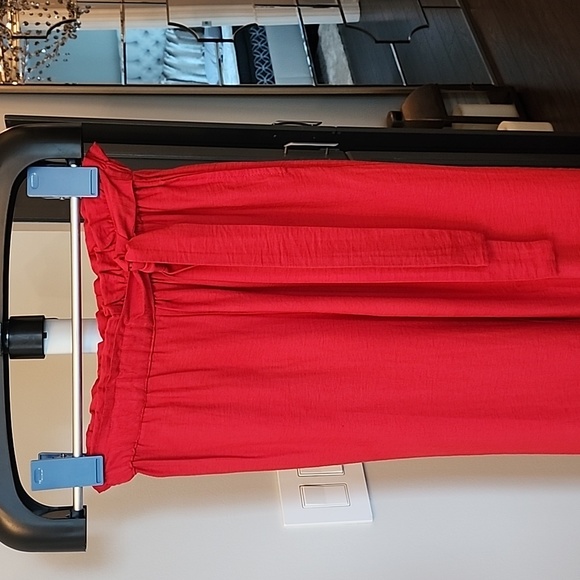 Anthropologie Moon River Cropped Paper Bag Waist Bow Pants Red Size S - Picture 5 of 12